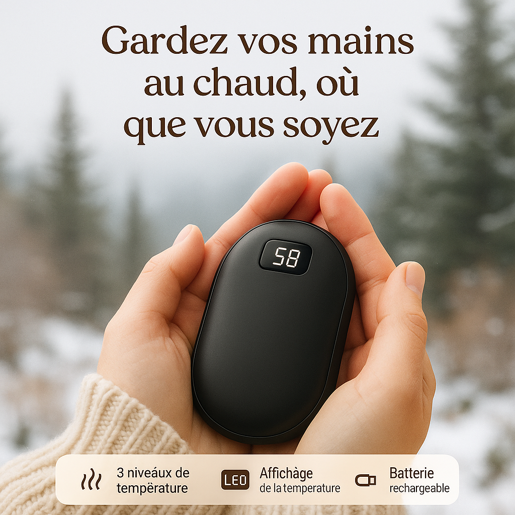 Chauffe-Mains Avec Affichage Numérique ❄️🔥