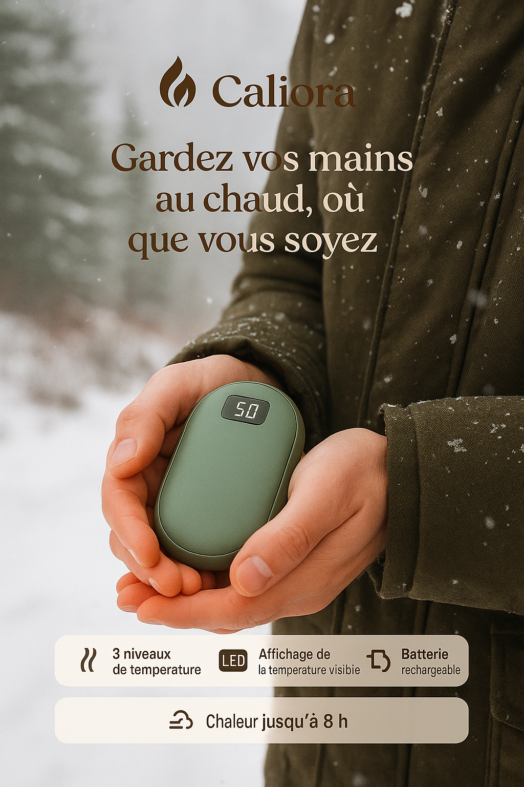 Chauffe-Mains Avec Affichage Numérique ❄️🔥